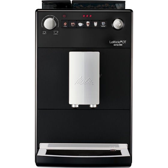 Melitta® Kaffeevollautomat Melitta 6771892 1 – Compact black coffee machine with minimalist design shown from front