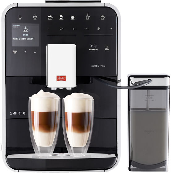 Melitta® Kaffeevollautomat Melitta Barista TS Smart Schwarz 6761415 – Studio view of black coffee machine with touch display